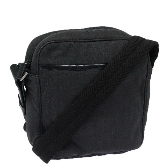 PRADA Shoulder Bag Nylon Black Auth 78818 - Picture 1 of 16